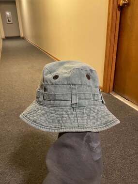 Vintage Broner Inc. Washed Grey Cotton Boonie Bucket Hat